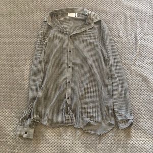 ASOS houndstooth button down sheer shirt